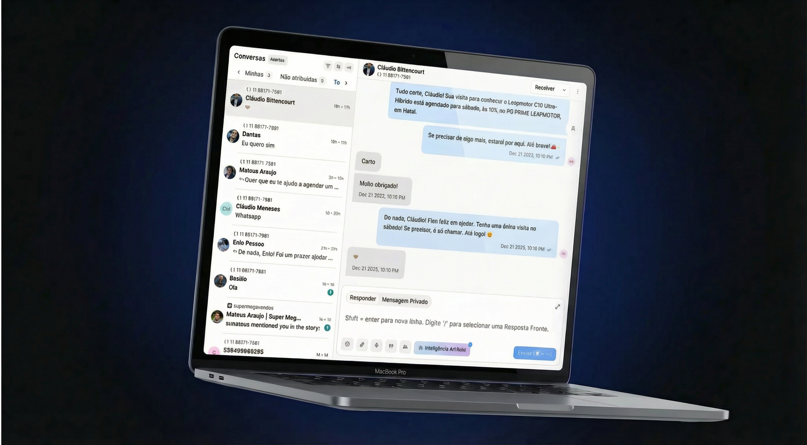 Dashboard do Software